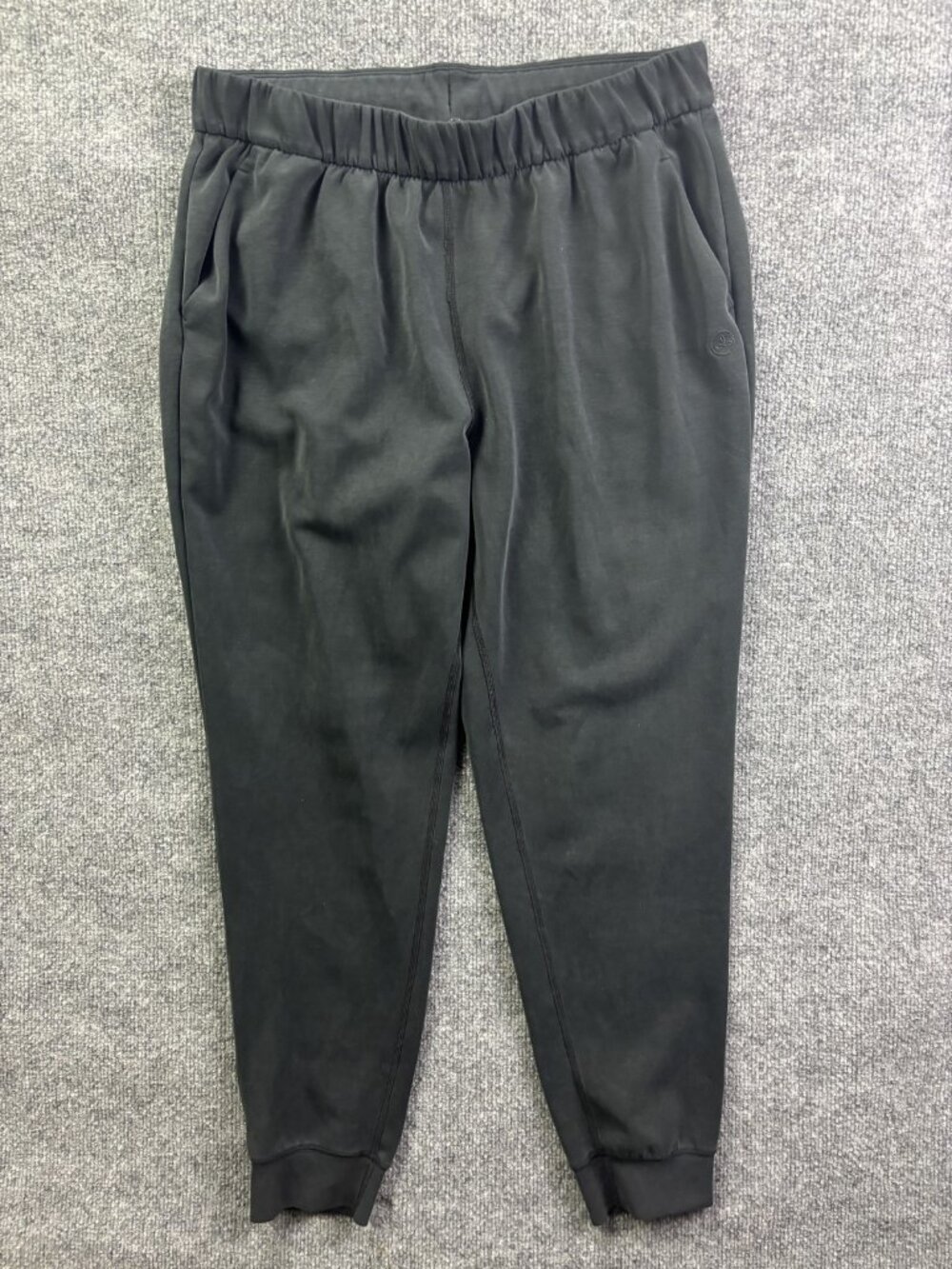 PrAna Jogger Pants Womens Large Black Jersey Elastic Waist Pockets Stretch